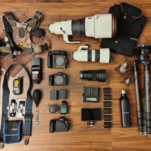 Photo of the inside of a camera bag