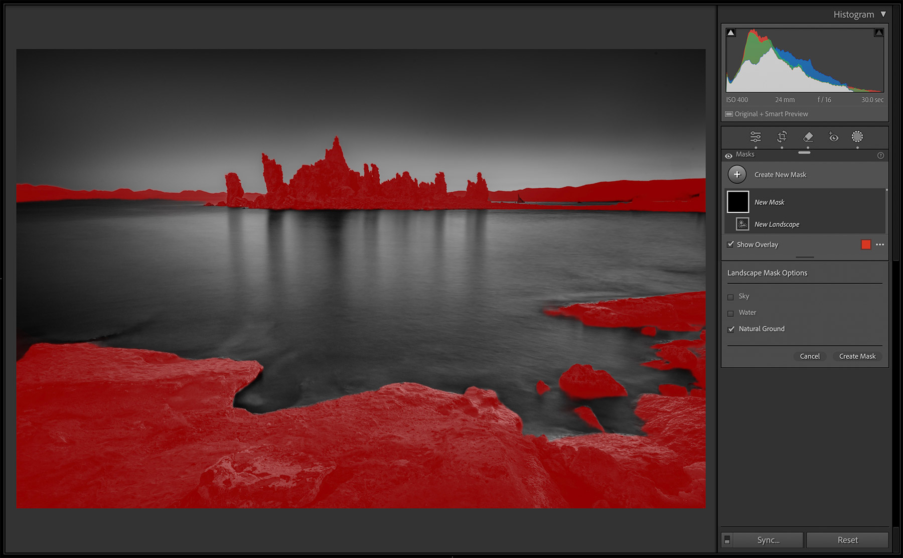landscape masking with Photoshop lightroom terrain mask